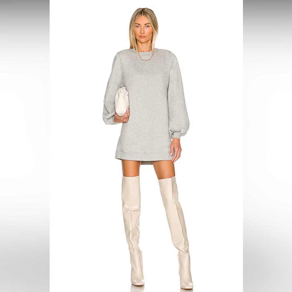 Revolve Lovers and Friends Jessa Sweatshirt Dress in Charcoal